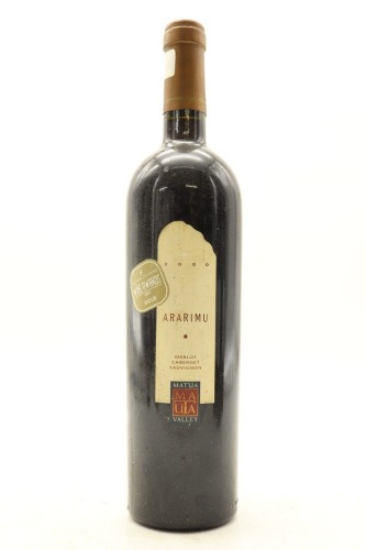 (1) 2000 Matua Valley Ararimu Cabernet Sauvignon, Hawke's Bay