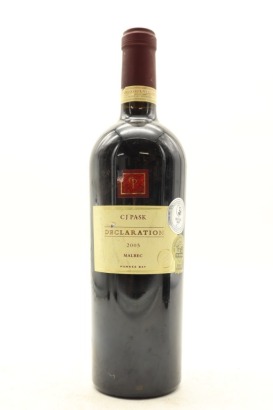 (1) 2005 Pask Declaration Malbec, Gimblett Gravels