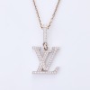 18ct White Gold, Louis Vuitton, 1.00ct Diamond Set Monogram Pendant with Box