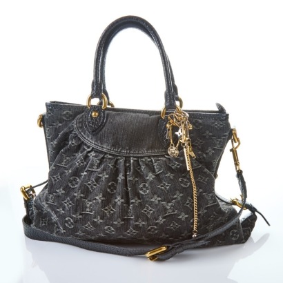 Louis Vuitton, Black Monogram Denim Neo Cabby Bag with Box