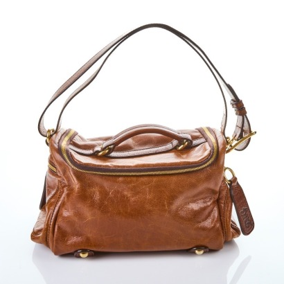 Dolce & Gabanna, Tan Leather Box Bag