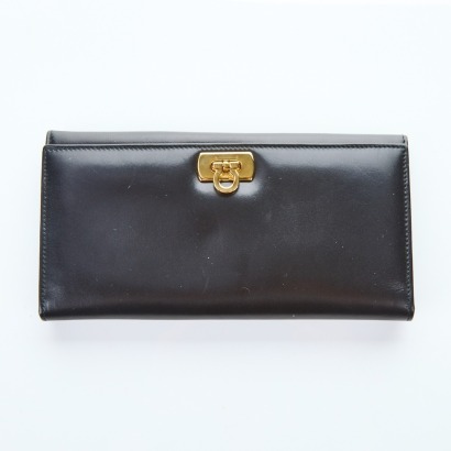Salvatore Ferragamo, Black Leather Wallet