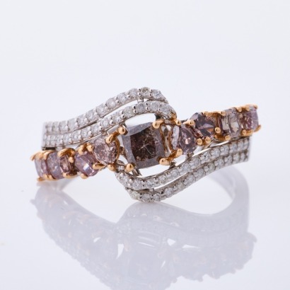 18ct White Gold, 1.34ct Fancy Diamond Dress Ring