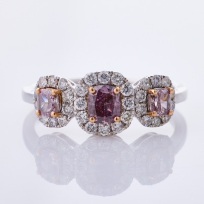 18ct White Gold, 1.01ct Fancy Colour Diamond Dress Ring