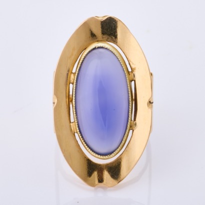 14ct Yellow Gold, Purple Cocktail Ring