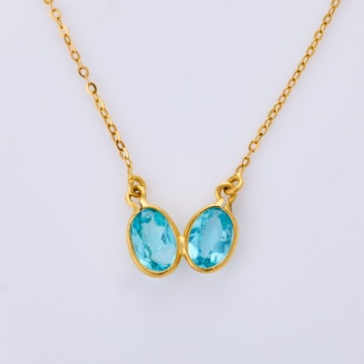 18ct Yellow Gold, Modern, 55cm Apatite Necklace