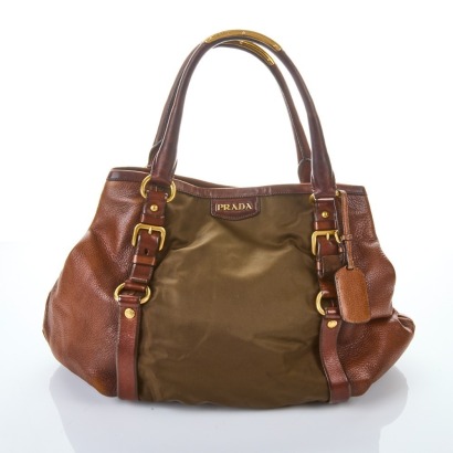 Prada, Khaki Tessuto Cacao Sfumato Cervo Shopping Tote
