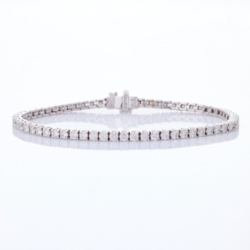 14ct White Gold, 4.53ct Diamond Tennis Bracelet