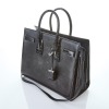 Yves Saint Laurent, Sac de Jour Black Leather and Croc Bag - 2