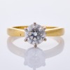 18ct Yellow Gold, Modern, 1.00ct Diamond Ring, GIA certified