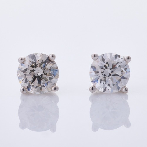 Platinum, 1.00ct Diamond Stud Earrings