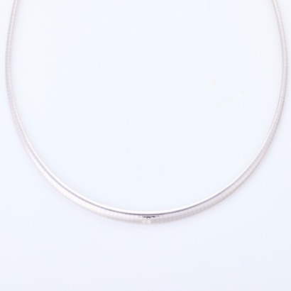 18ct White Gold, 48cm Omega Collier Necklet