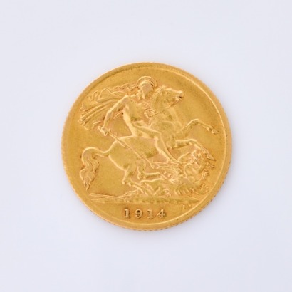 1914 Half Sovereign Coin, of 19.3mm in Diameter
