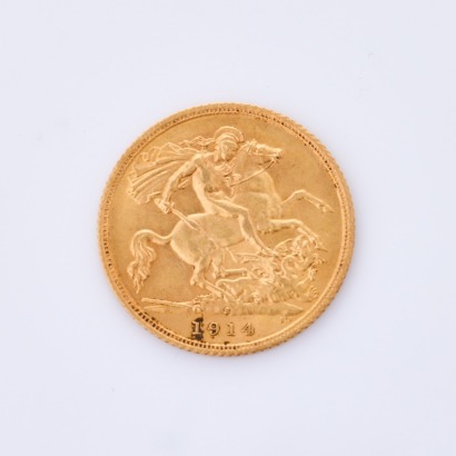 1914 Half Sovereign Coin, of 19.3mm in Diameter