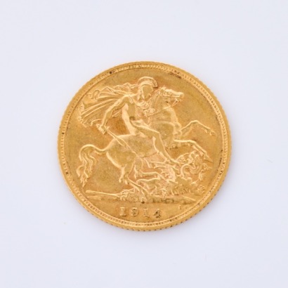 1914 Half Sovereign Coin, of 19.3mm in Diameter