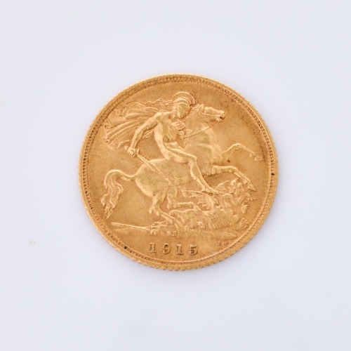 1915 Half Sovereign Coin, of 19.3mm in Diameter