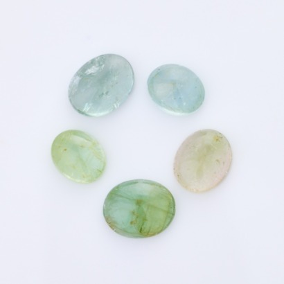 Parcel of Five, Oval Cabochon Cut Tourmalines, Total weight 17.9cts
