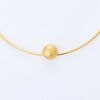 18ct Yellow Gold, .03ct Diamond Set Ball Slider Pendant on 45cm, 18ct Yellow Gold Snake Omega Chain