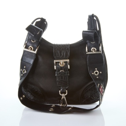 Prada, Nero Nappa / Crocodile Cross-Body Bag