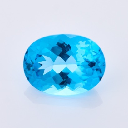Loose, 11.00ct Oval Mixed Cut Blue Topaz