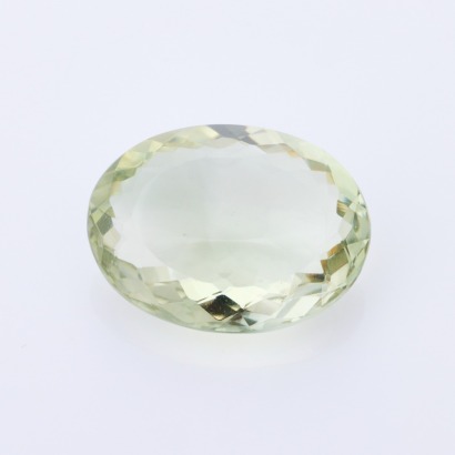 Loose, 16.40ct Oval Mixed Cut Prasiolite