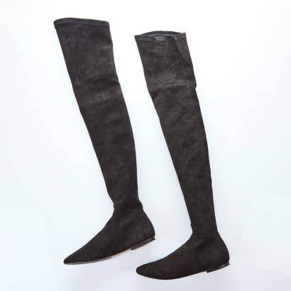 Isabel Marant, Etoile Brenna Black Suede Over the Knee Boots, Size 39 with Box