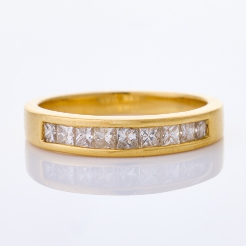 18ct Yellow Gold, .59ct Channel Set Diamond Ring