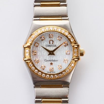 Stainless Steel / 18ct Red Gold, OMEGA Constellation Quartz Wristwatch