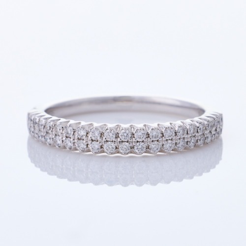 14ct White Gold, .28ct 'Lumiere Double Row Diamond' Band - As new