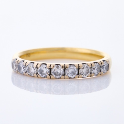 18ct Yellow Gold, Modern, .52ct Nine Stone Diamond Band