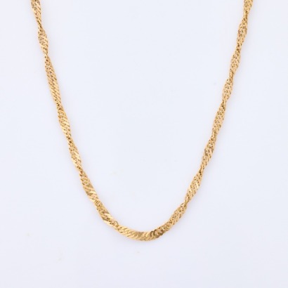 9ct Yellow Gold, 41cm Twisted Curb Link Chain