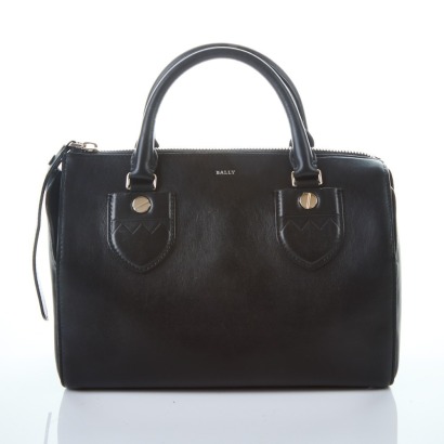 Bally, Black Leather Bloom MD Boston Bag