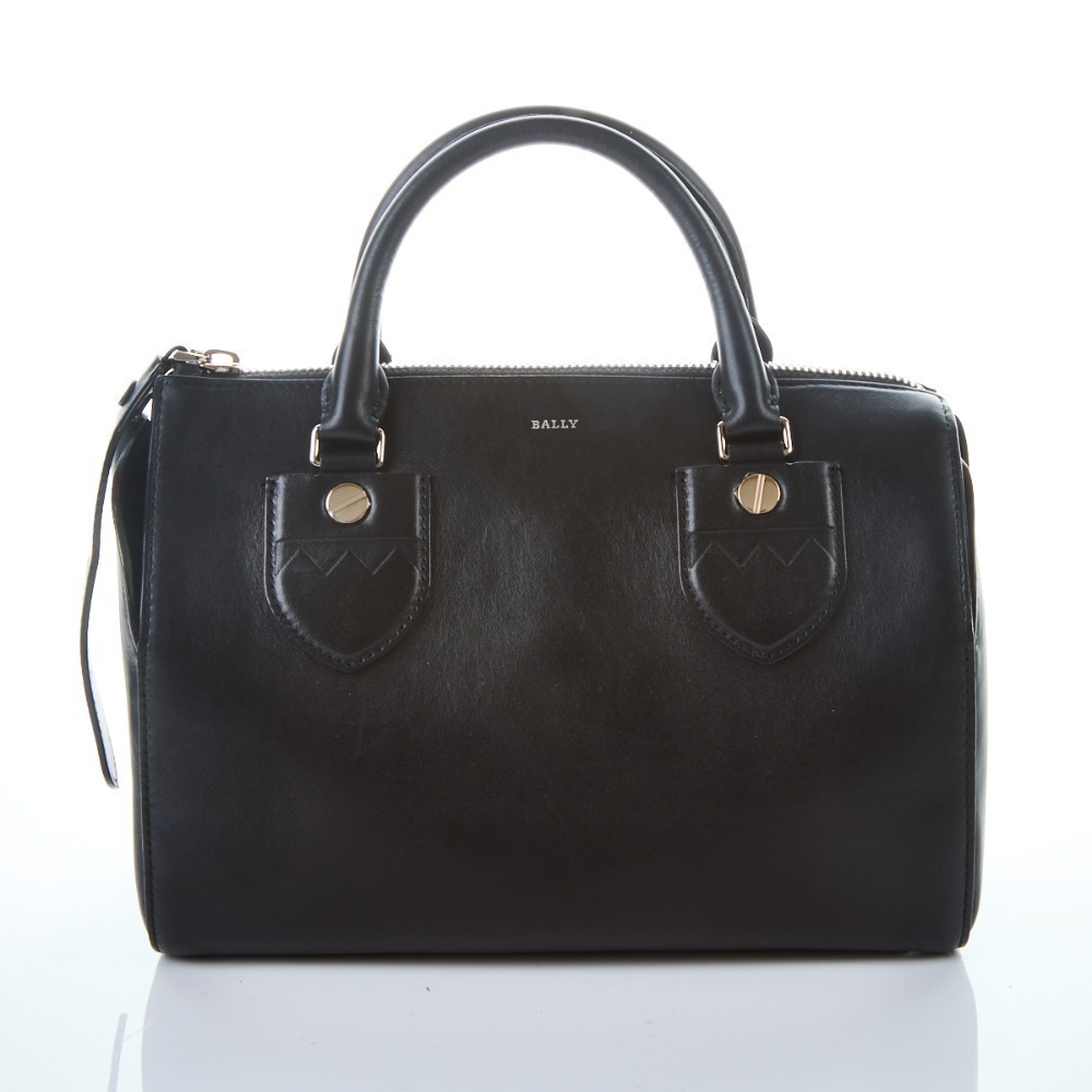 Bally, Black Leather Bloom MD Boston Bag