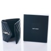 Yves Saint Laurent, Black Matelasse Leather Cassandre Trifold Wallet with Box - 2