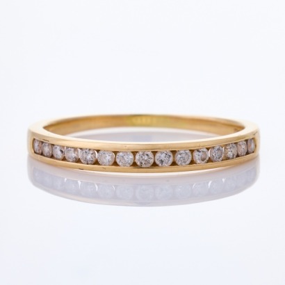 14ct Yellow Gold, .25ct Channel Set Diamond Band