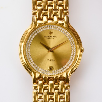 18ct Gold Plated, 32.5mm Raymond Weil, Fidelio Quartz Wristwatch, circa 1980's