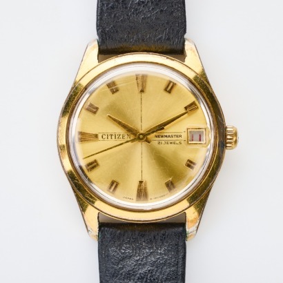 Gold Plated Stainless Steel, Vintage, 36mm Citizen, Newmaster Automatic Wristwatch, circa 1969