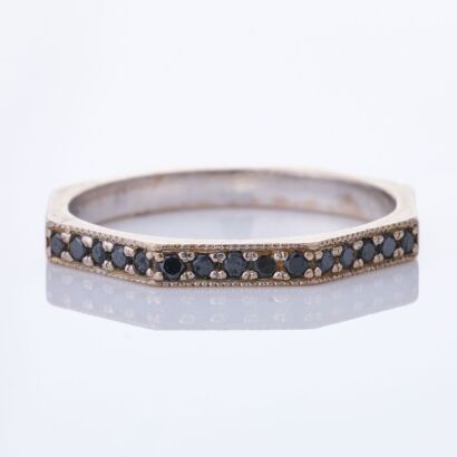Zoe & Morgan, Octagon, 18ct White Gold, .10ct Black Diamond Ring