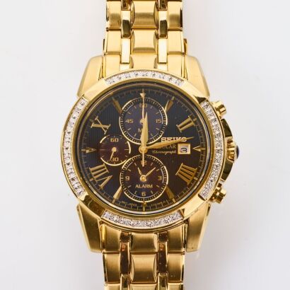 Stainless Steel, 41.5mm Seiko Men's Le Grand Sport Alarm Chronograph Solar Wristwatch