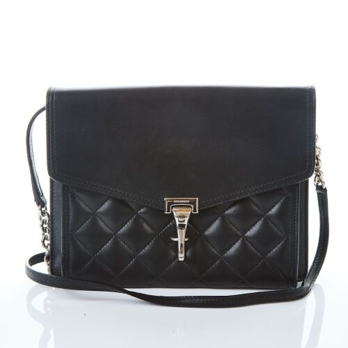 Burberry, Black Leather Macken Quilted Crossbody Bag