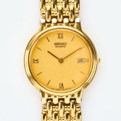 Gold Plated, 33mm Seiko Quartz "Gold-Dust" Dial Quartz Wristwatch, circa 2003