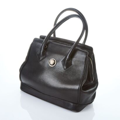 Versace, Vintage Black Leather Medusa Bag