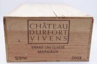 (12) 2003 Chateau Durfort-Vivens, Margaux (OWC)