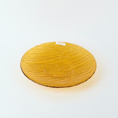 A Mid-Century Textured Amber Glass Platter