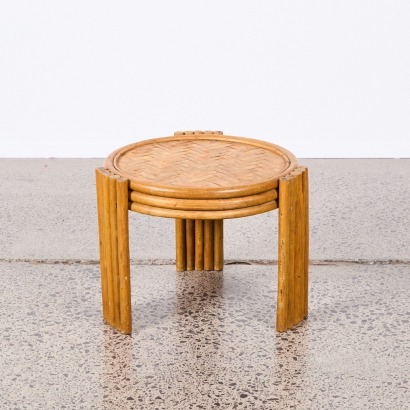 A Vintage Bamboo Inlaid Stool