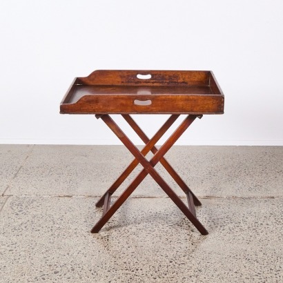 A Large Wooden Butlers Tray on a Stand