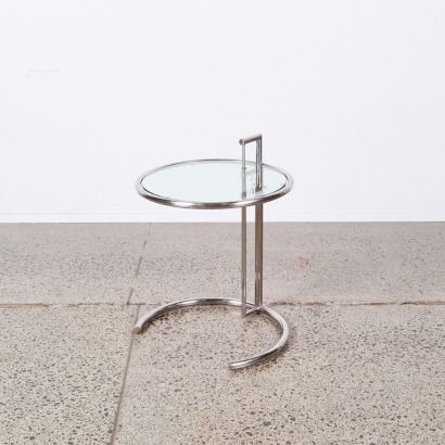 An After Eileen Gray Chrome Side Table