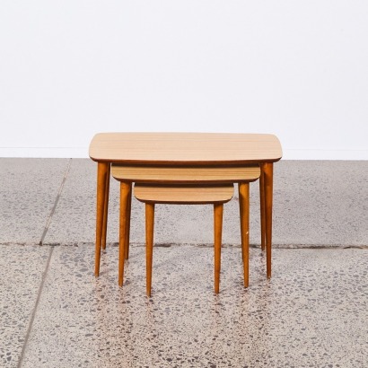 A Mid-Century Set of Three Nesting Tables