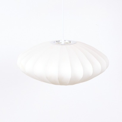 A George Nelson Style Flying Saucer Cocoon Pendant Lamp
