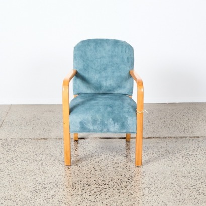 An Elm Velvet Library Chair